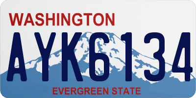 WA license plate AYK6134