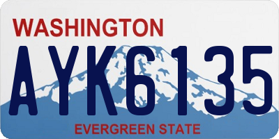 WA license plate AYK6135