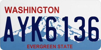WA license plate AYK6136