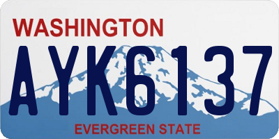 WA license plate AYK6137