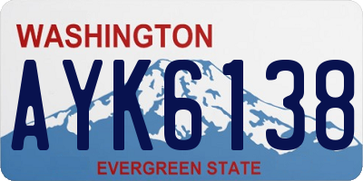 WA license plate AYK6138