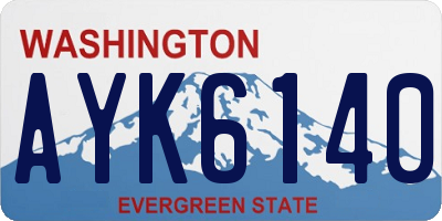 WA license plate AYK6140
