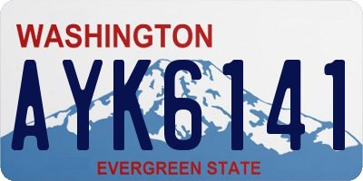 WA license plate AYK6141