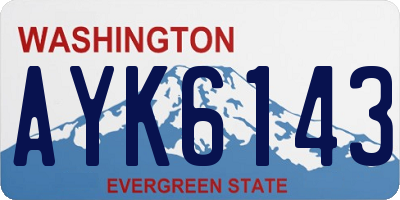 WA license plate AYK6143