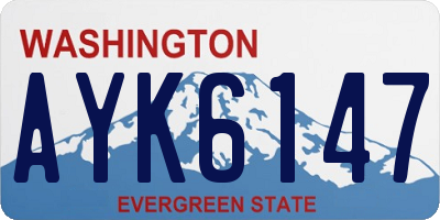 WA license plate AYK6147