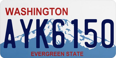 WA license plate AYK6150
