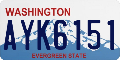 WA license plate AYK6151