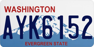 WA license plate AYK6152