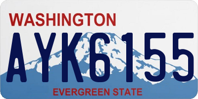 WA license plate AYK6155