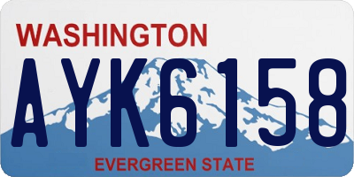 WA license plate AYK6158