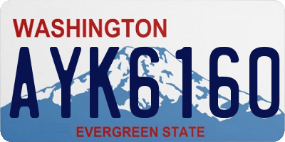WA license plate AYK6160