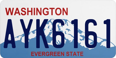 WA license plate AYK6161