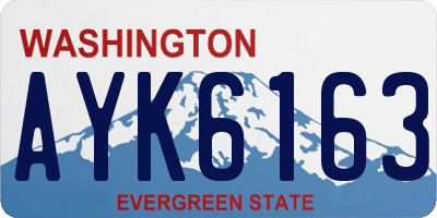 WA license plate AYK6163