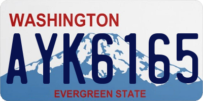 WA license plate AYK6165