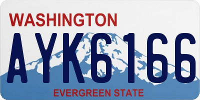 WA license plate AYK6166