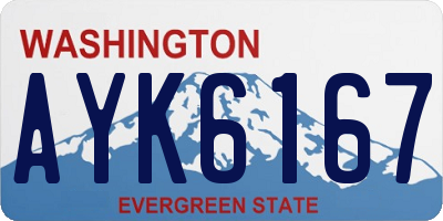 WA license plate AYK6167
