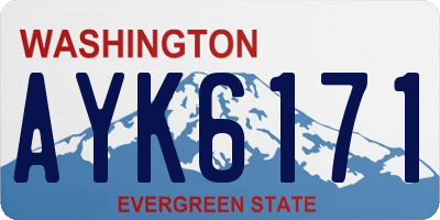 WA license plate AYK6171