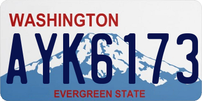 WA license plate AYK6173