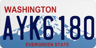 WA license plate AYK6180