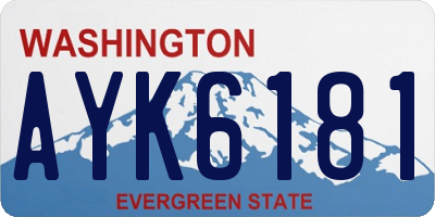 WA license plate AYK6181