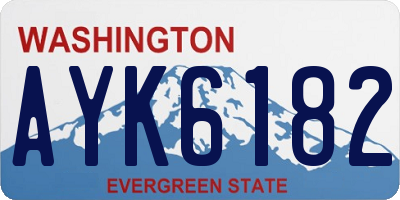 WA license plate AYK6182