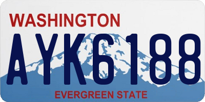 WA license plate AYK6188