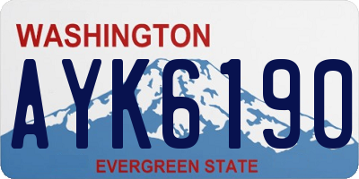 WA license plate AYK6190