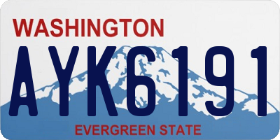 WA license plate AYK6191