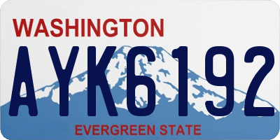 WA license plate AYK6192