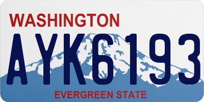 WA license plate AYK6193