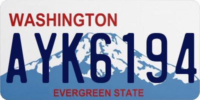 WA license plate AYK6194