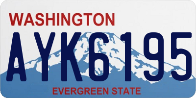 WA license plate AYK6195