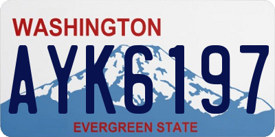 WA license plate AYK6197