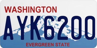 WA license plate AYK6200