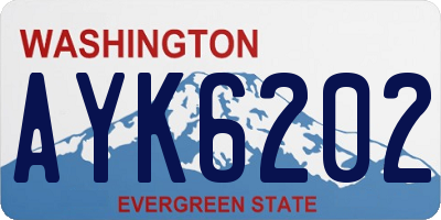 WA license plate AYK6202