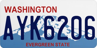 WA license plate AYK6206