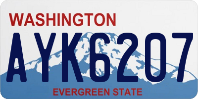 WA license plate AYK6207