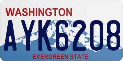 WA license plate AYK6208