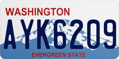WA license plate AYK6209
