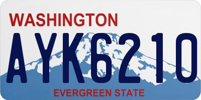 WA license plate AYK6210