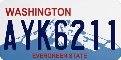 WA license plate AYK6211