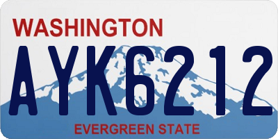 WA license plate AYK6212