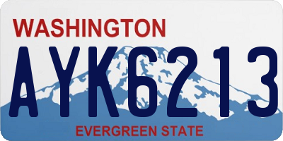 WA license plate AYK6213