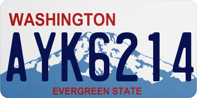 WA license plate AYK6214