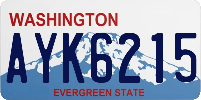 WA license plate AYK6215