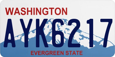 WA license plate AYK6217
