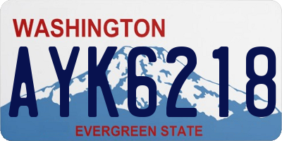 WA license plate AYK6218