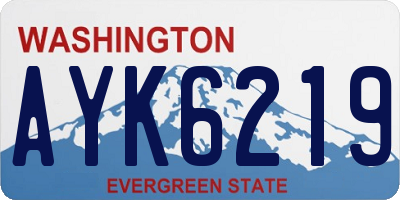 WA license plate AYK6219