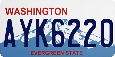 WA license plate AYK6220