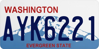 WA license plate AYK6221
